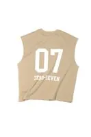 Zero-Seven Haki Oversize Kolsuz %100 Pamuk Erkek Tshirt