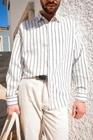 Tyre Çizgili Beyaz Gömlek