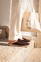 Hera Kahve Deri Terlik