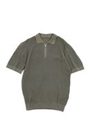 Lave Haki Fermuarlı Triko Tshirt