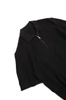 Lave Siyah Fermuarlı Triko Erkek Tshirt