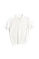 Lave Beyaz Fermuarlı Triko Erkek Tshirt