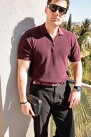 Lave Bordo Fermuarlı Triko Tshirt