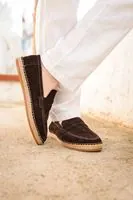 Minoa Kahve Loafer Süet Hakiki Deri Erkek Espadril