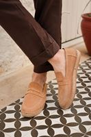 Minoa Bej Loafer Süet Deri Espadril