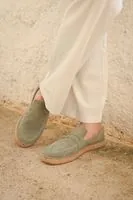 Minoa Avokado Loafer Süet Hakiki Deri Erkek Espadril