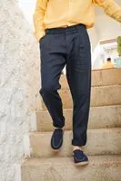 Giardino Lacivert %100 Keten Erkek Pantolon