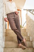 Sardis Kahve %100 Keten Pantolon