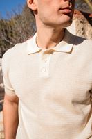 Rimo Bej Düğmeli Triko Tshirt