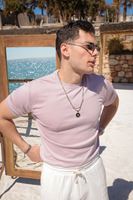 Briss Lila Bisiklet Yaka Triko Tshirt