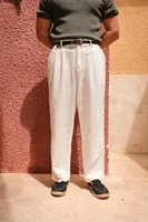 Lira Beyaz %100 Pamuk Erkek Pantolon