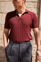 Sable Bordo Triko Erkek Tshirt