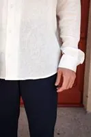 İtaliano %100 Keten Beyaz Erkek Gömlek