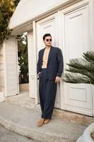 Lucia Lacivert Regular Fit Erkek Ceket ve Baggy Erkek Pantolon Takım