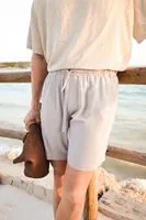 Ibiza Gri %100 Keten Erkek Şort