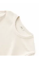 Tavia Bej Bisiklet Yaka %100 Pamuk Erkek Tshirt