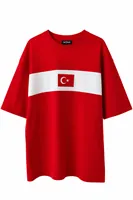 Türkiye Kırmızı Beyaz Pamuklu Tshirt