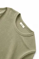 Tavia Haki Bisiklet Yaka %100 Pamuk Erkek Tshirt 