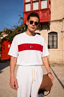 Türkiye Beyaz Kırmızı Pamuklu Tshirt