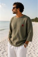Casablanca Haki Oversize Fakir Kol Erkek Tshirt