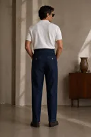 Lecce - Koyu Mavi - Lüks İtalyan - %100 Pamuk Denim - Erkek Kot Pantolon