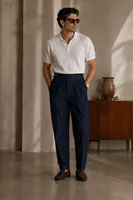 Lecce - Koyu Mavi - Lüks İtalyan - %100 Pamuk Denim - Erkek Kot Pantolon