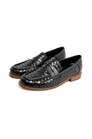 Alpin - Siyah - Cilt Exclusive Örgü Desen - Loafer Erkek Ayakkabı