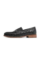 Alpin - Siyah - Cilt Exclusive Örgü Desen - Loafer Erkek Ayakkabı