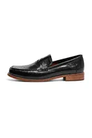 Glace - Siyah - Cilt Lüks Croco Desen Rugan - Loafer Erkek Ayakkabı