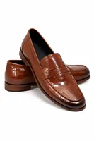Glace Açık Kahverengi Cilt Lüks Croco Desen Rugan Loafer Erkek Ayakkabı