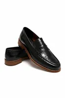 Glace Siyah Cilt Lüks Croco Desen Rugan Loafer Erkek Ayakkabı