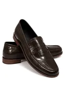 Glace - Kahverengi - Cilt Lüks Croco Desen Rugan - Loafer Erkek Ayakkabı
