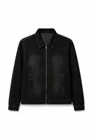 Hardy Siyah Lüks Street Crop %100 Pamuk Denim Erkek Kot Ceket