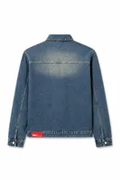 Hardy - Buz Mavisi - Lüks Street Crop - %100 Pamuk Denim - Erkek Kot Ceket