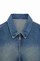 Hardy - Buz Mavisi - Lüks Street Crop - %100 Pamuk Denim - Erkek Kot Ceket