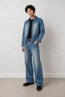 Duster Kombin - Buz Mavisi - Lüks Street Crop - %100 Pamuk Denim - Erkek Kot Ceket - Bootcut Lüks Street - %100 Pamuk Denim - Erkek Kot Pantolon
