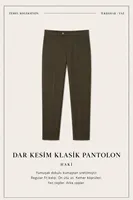 Leon - Haki - İtalyan Kesim Viskon - Klasik Erkek Pantolon
