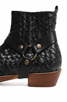 Winter Rodeo - Siyah - Cilt Exclusive Örgü Desen - Cowboy Erkek Bot