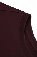 Bran - Bordo - Oversize Pamuklu - Uzun Kollu Hafif Crop - Erkek Tshirt