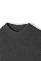 Woven - Antrasit - Pamuklu Yarım Boğazlı - Erkek Kazak