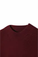 Woven - Bordo - Pamuklu Yarım Boğazlı - Erkek Kazak