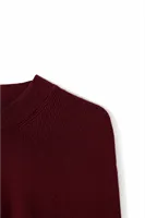 Woven - Bordo - Pamuklu Yarım Boğazlı - Erkek Kazak