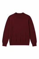 Woven - Bordo - Pamuklu Yarım Boğazlı - Erkek Kazak