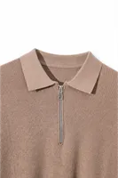 Kelso - Stone - Pamuklu Feruarlı Polo Yaka - Erkek Kazak