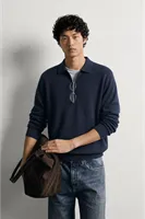 Kelso - Navy - Pamuklu Feruarlı Polo Yaka - Erkek Kazak