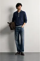 Kelso - Navy - Pamuklu Feruarlı Polo Yaka - Erkek Kazak