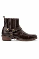 North Rider - Kahverengi - Cilt Croco Desen - Cowboy Erkek Bot