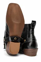 North Rider - Siyah - Cilt Croco Desen - Cowboy Erkek Bot