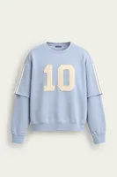 Arlo - Bebe Mavi - Bisiklet Yaka %100 Pamuk - Erkek Sweatshirt