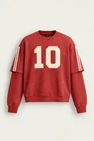 Arlo - Kırmızı - Bisiklet Yaka %100 Pamuk - Erkek Sweatshirt